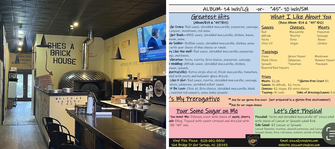 Vinyl Pies Pizza Menu